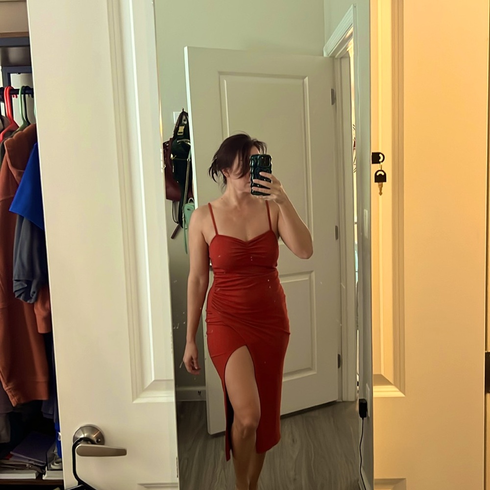 Valentine Red slit dress